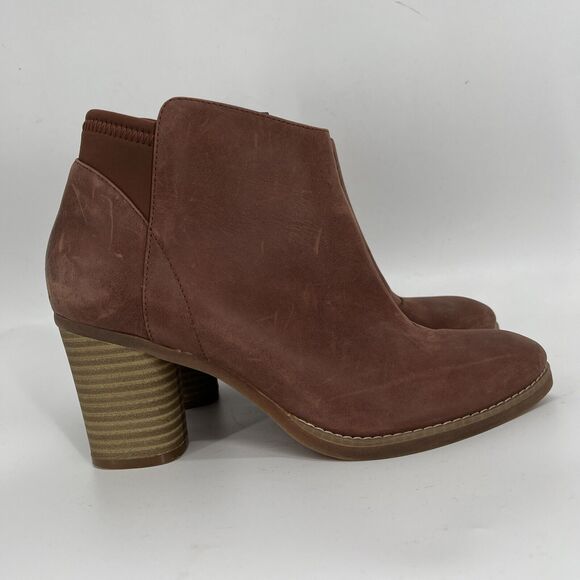 Softwalk Booties Womens 7.5 Brown Side Zip Block Heel - Picture 8 of 8